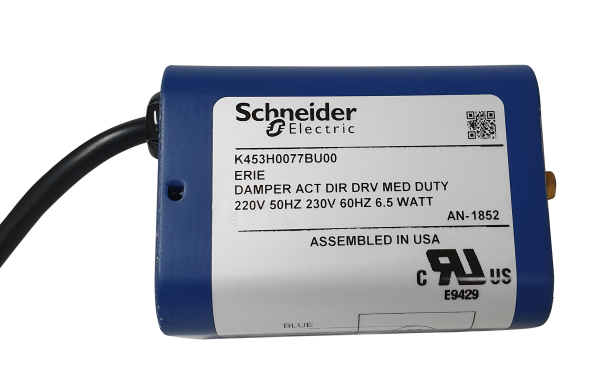 Erie/Schneider Damper Motor - K453H0077BU00 - 230Vac DRIVE OPEN / SPRING CLOSED