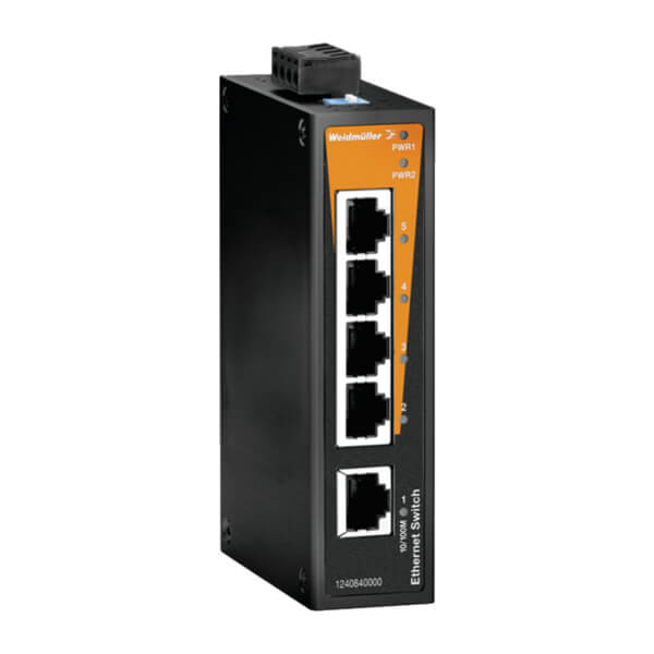 5 Port 10/100 Industrial Ethernet Switch IP30 DIN Rail Mount